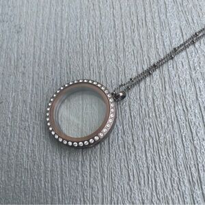 Origami Owl Large Chocolate Locket with chain Autumn Fall